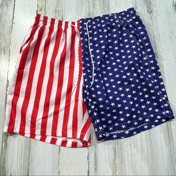 Patriotic USA Flag Men’s Swim Shorts Stars & Stripes Mesh Liner Pockets - Picture 3 of 11